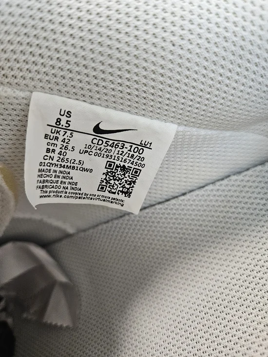 Nike Court Vision Low Triple White Men's 8.5 VERIFIED AUTHENTIC NWOB - Picture 10 of 16